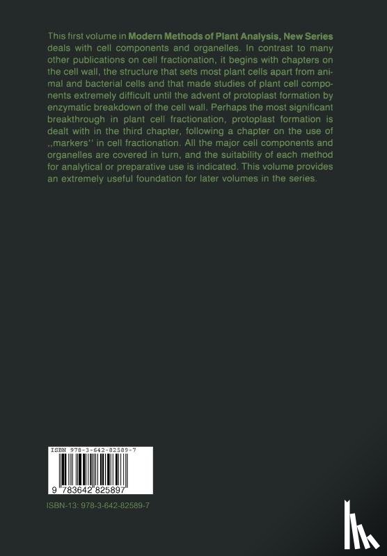 Hans-Ferdinand Linskens, John F. Jackson - Cell Components