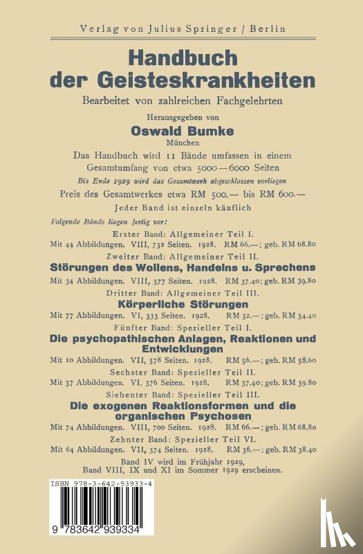 Oswald Bumke - An Den Grenzen Der Psychiatrie
