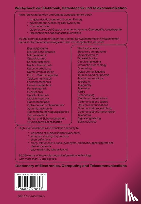 Vittorio Ferretti - Worterbuch Der Elektronik, Datentechnik Und Telekommunikation / Dictionary of Electronics, Computing and Telecommunications