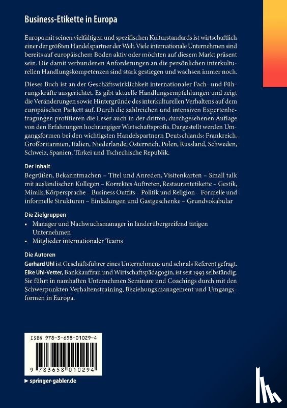 Uhl, Gerhard, Uhl-Vetter, Elke - Business-Etikette in Europa