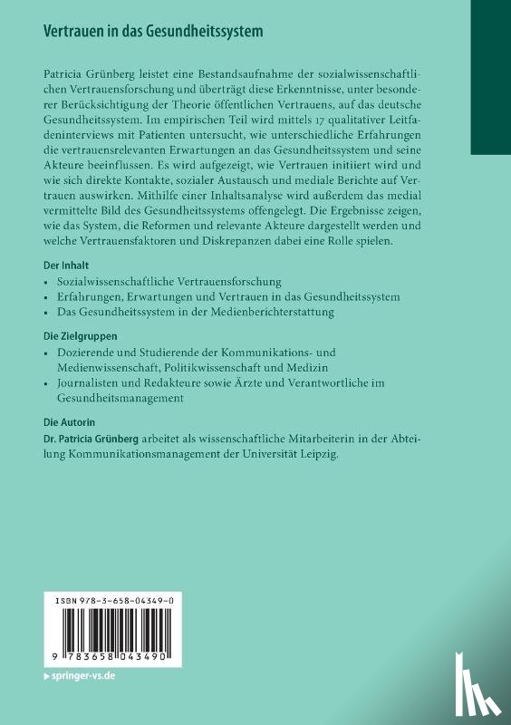 Grunberg, Patricia - Vertrauen in das Gesundheitssystem