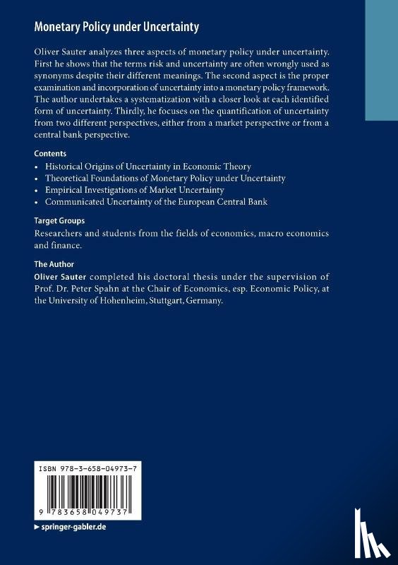 Sauter, Oliver - Monetary Policy under Uncertainty