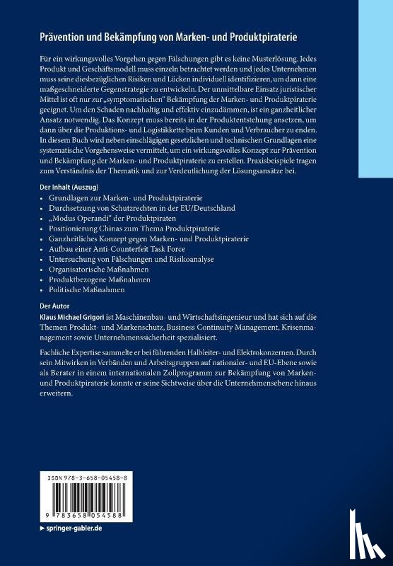 Grigori, Klaus Michael - Pravention und Bekampfung von Marken- und Produktpiraterie