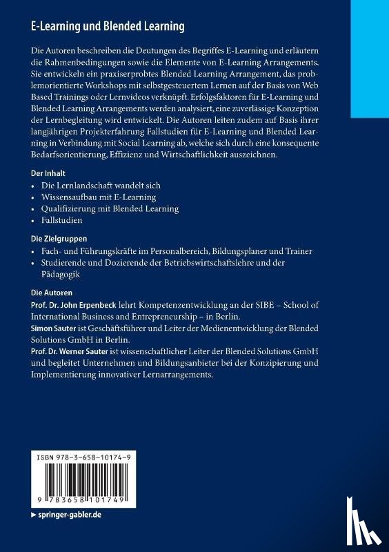 Erpenbeck, John, Sauter, Simon, Sauter, Werner - E-Learning und Blended Learning
