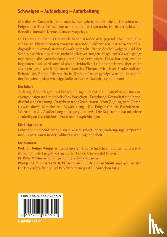 Keupp, Heiner, Straus, Florian, Mosser, Peter, Gmur, Wolfgang - Schweigen – Aufdeckung – Aufarbeitung