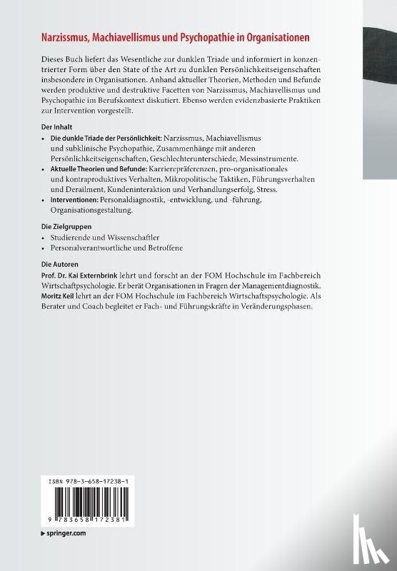 Externbrink, Kai, Keil, Moritz - Narzissmus, Machiavellismus Und Psychopathie in Organisationen