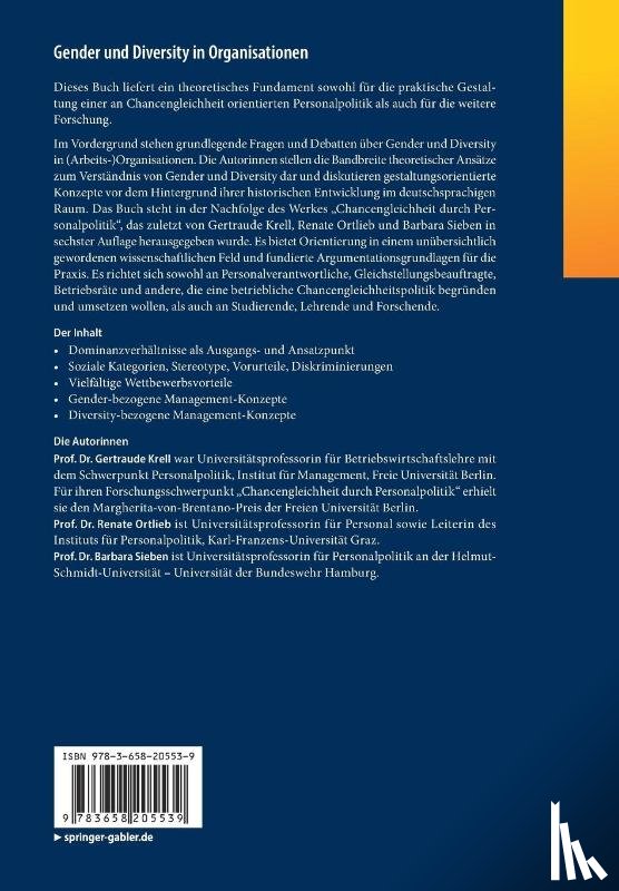 Krell, Gertraude, Ortlieb, Renate, Sieben, Barbara - Gender und Diversity in Organisationen