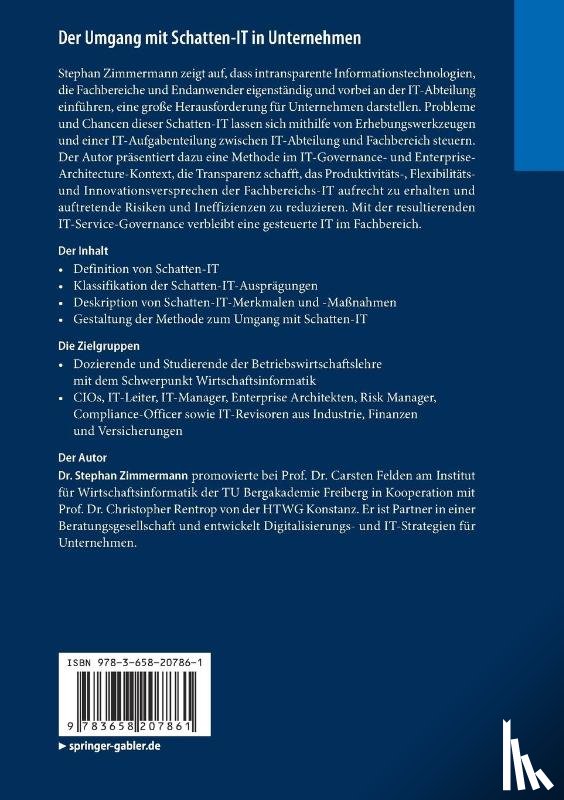 Zimmermann, Stephan - Der Umgang Mit Schatten-It in Unternehmen