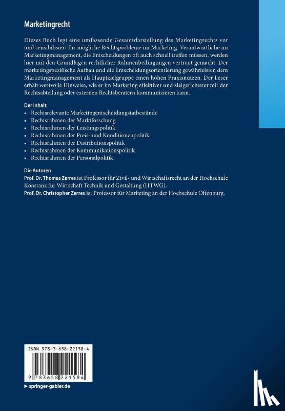 Zerres, Thomas, Zerres, Christopher - Marketingrecht