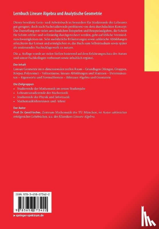 Fischer, Gerd - Lernbuch Lineare Algebra Und Analytische Geometrie