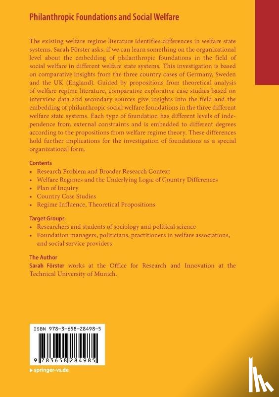 Forster, Sarah - Philanthropic Foundations and Social Welfare