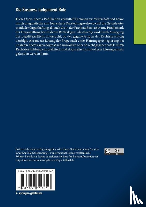 Willen, Max - Die Business Judgement Rule