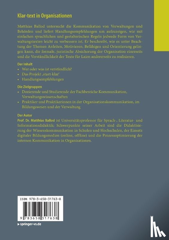 Ballod, Matthias - Klar-text in Organisationen