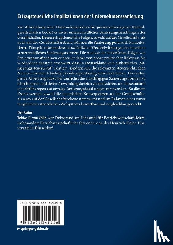 von Coelln, Tobias D. - Ertragsteuerliche Implikationen der Unternehmenssanierung