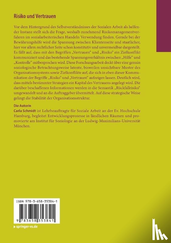 Schmidt, Carla - Risiko Und Vertrauen