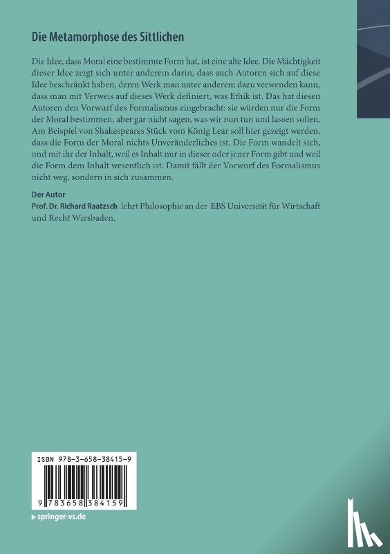 Raatzsch, Richard - Die Metamorphose des Sittlichen