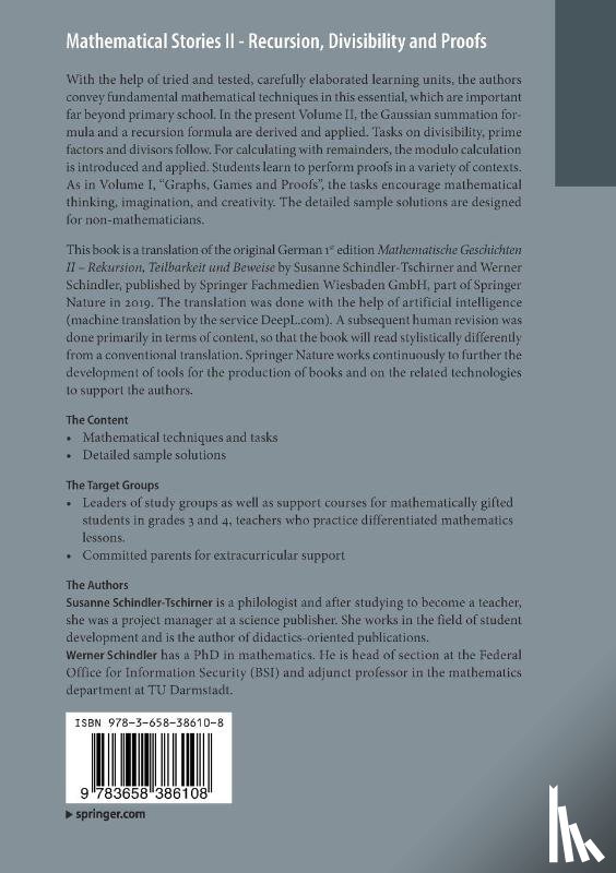 Schindler-Tschirner, Susanne, Schindler, Werner - Mathematical Stories II - Recursion, Divisibility and Proofs
