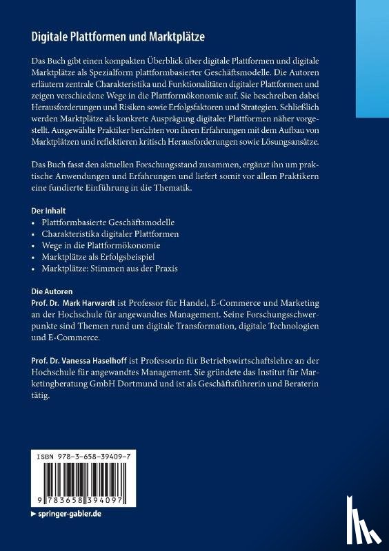 Haselhoff, Vanessa, Harwardt, Mark - Digitale Plattformen und Marktplätze