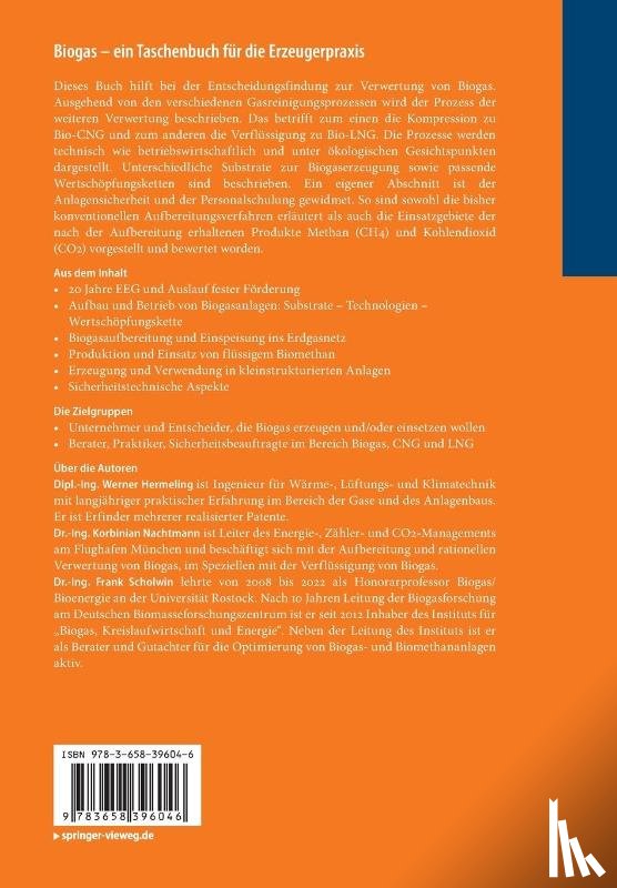 Hermeling, Werner, Scholwin, Frank, Nachtmann, Korbinian - Biogas - ein Taschenbuch für die Erzeugerpraxis