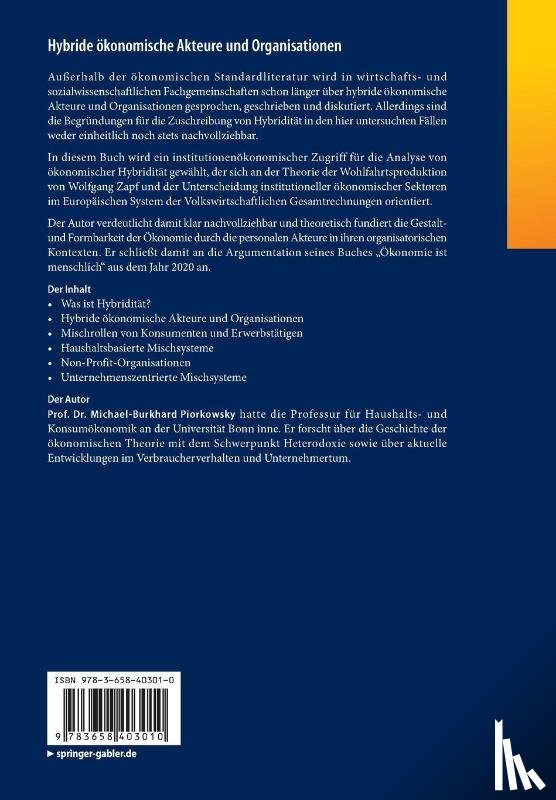 Piorkowsky, Michael-Burkhard - Hybride ökonomische Akteure und Organisationen