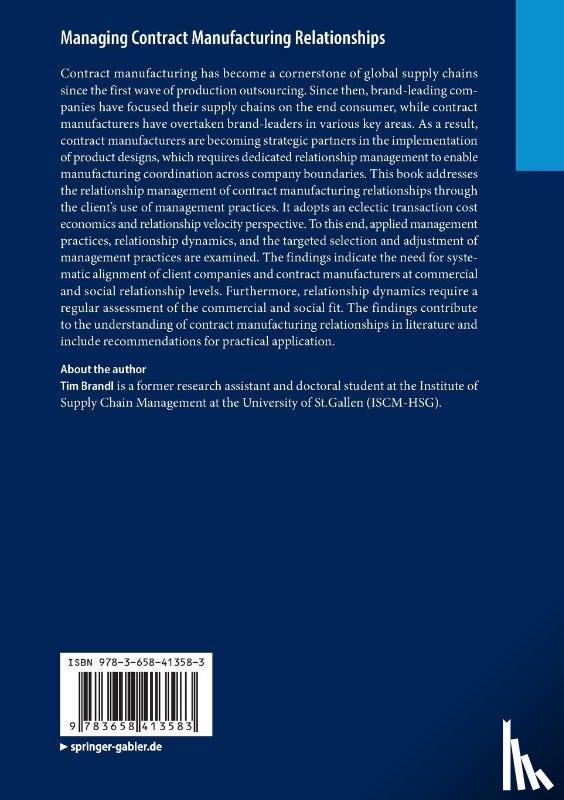 Brandl, Tim - Managing Contract Manufacturing Relationships