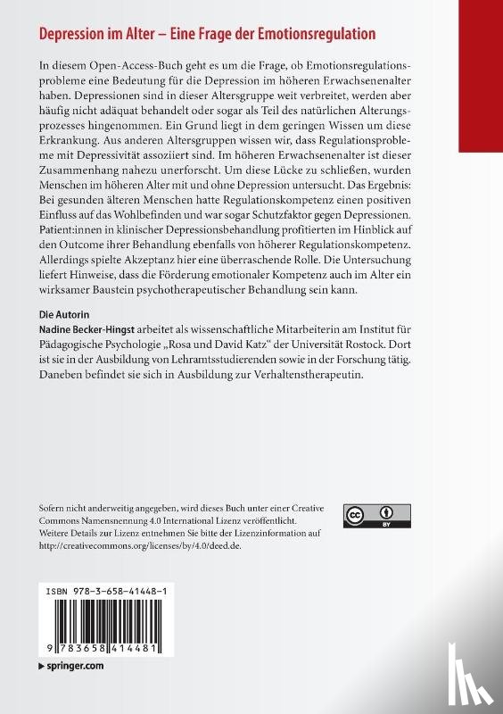 Becker-Hingst, Nadine - Depression im Alter - Eine Frage der Emotionsregulation