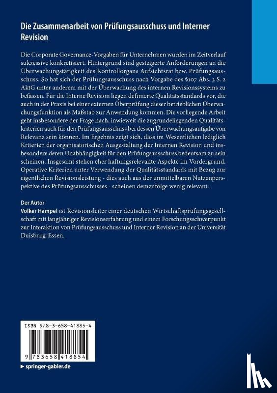 Hampel, Volker - Die Zusammenarbeit von Prufungsausschuss und Interner Revision