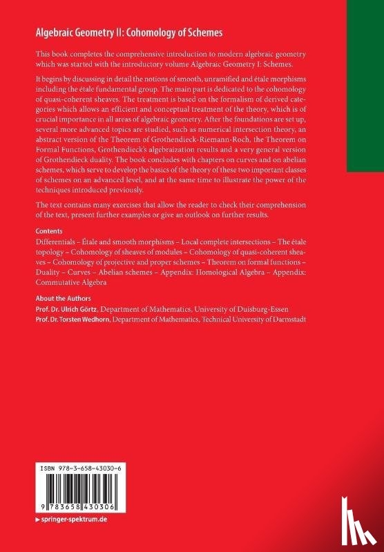 Gortz, Ulrich, Wedhorn, Torsten - Algebraic Geometry II: Cohomology of Schemes