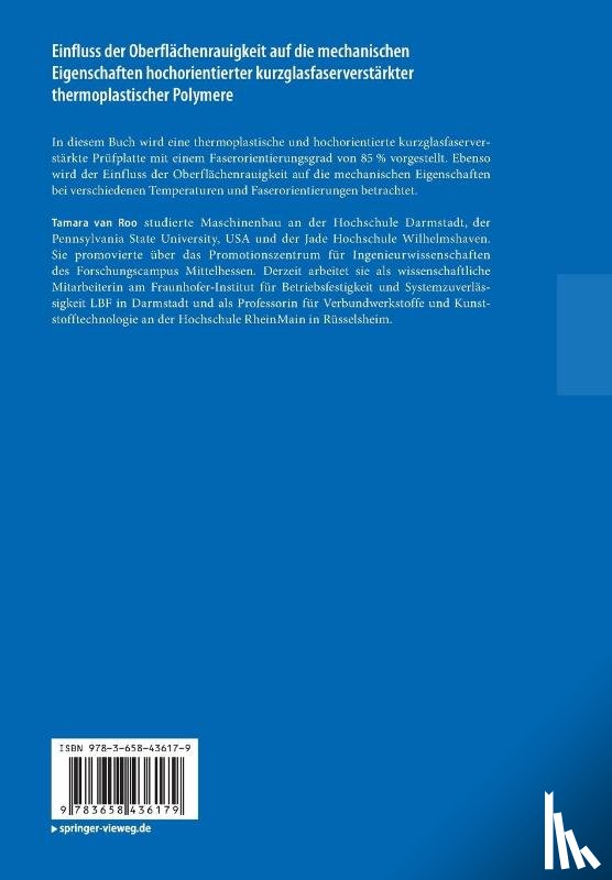Roo, Tamara van - Einfluss der Oberflächenrauigkeit auf die mechanischen Eigenschaften hochorientierter kurzglasfaserverstärkter thermoplastischer Polymere