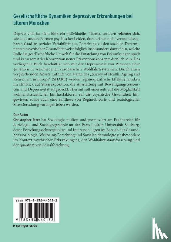 Etter, Christopher - Gesellschaftliche Dynamiken depressiver Erkrankungen bei alteren Menschen