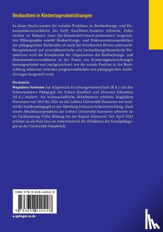 Hartmann, Magdalena - Beobachten in Kindertageseinrichtungen