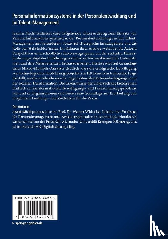 Michl, Jasmin - Personalinformationssysteme in der Personalentwicklung und im Talent-Management