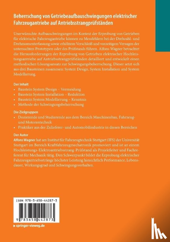 Wagner, Alfons - Beherrschung von Getriebeaufbauschwingungen elektrischer Fahrzeugantriebe auf Antriebsstrangprüfständen