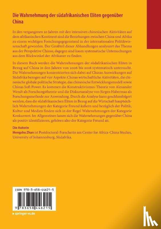 Zhan, Mengshu - Die Wahrnehmung der südafrikanischen Eliten gegenüber China