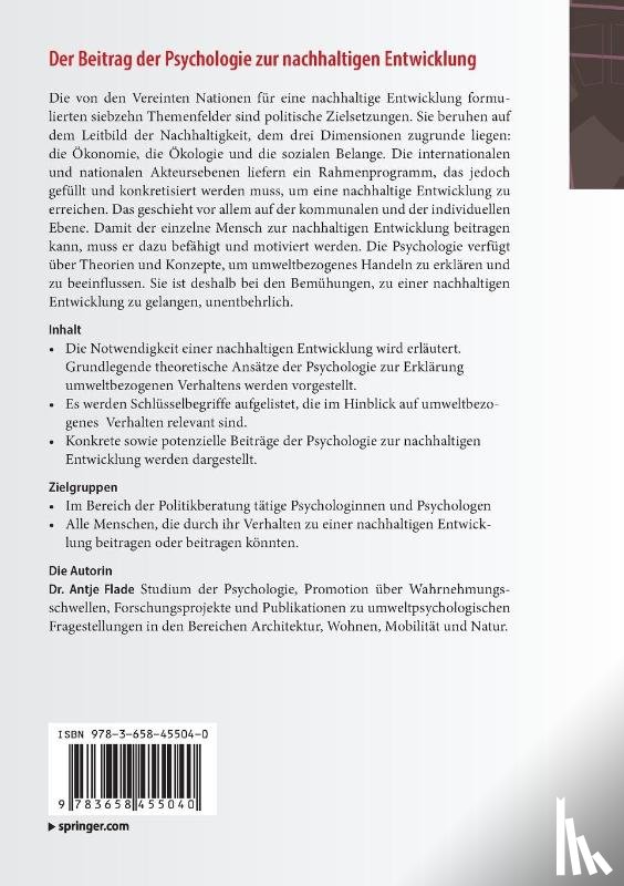 Flade, Antje - Der Beitrag der Psychologie zur nachhaltigen Entwicklung