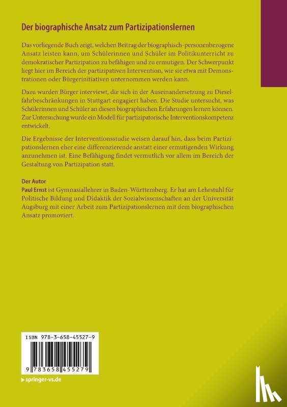 Ernst, Paul - Der biographische Ansatz zum Partizipationslernen