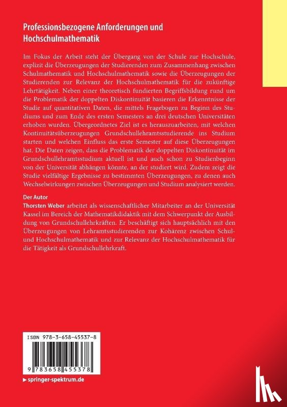 Weber, Thorsten - Professionsbezogene Anforderungen und Hochschulmathematik