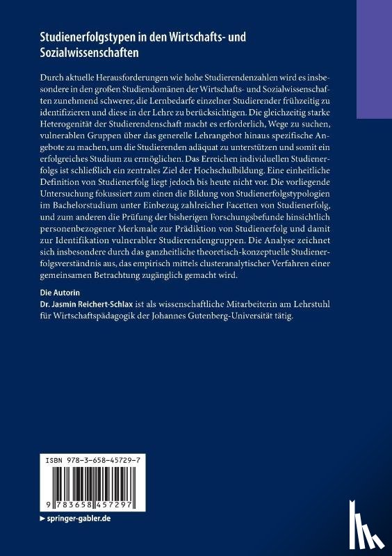 Reichert-Schlax, Jasmin - Studienerfolgstypen in den Wirtschafts- und Sozialwissenschaften