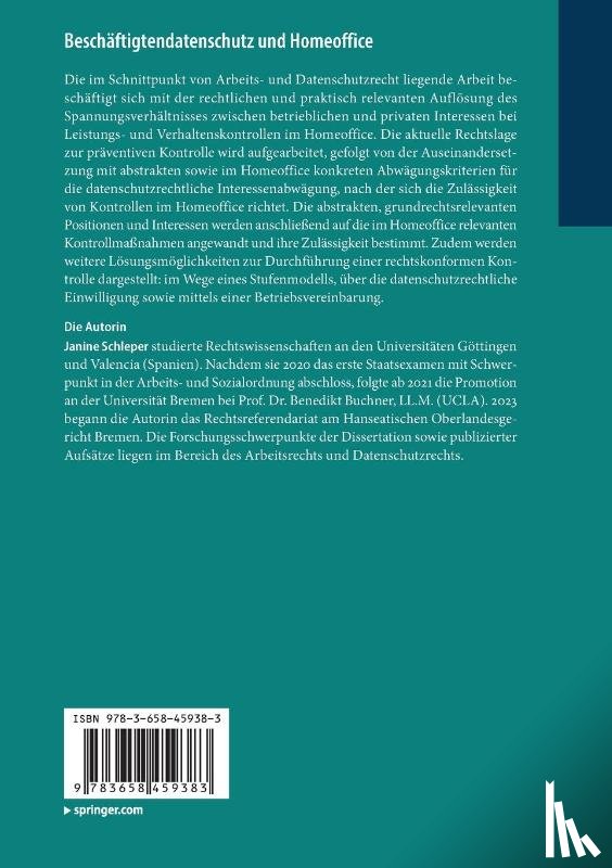 Schleper, Janine - Beschäftigtendatenschutz und Homeoffice