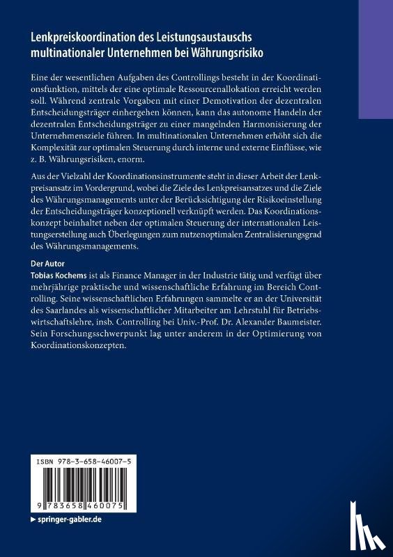 Kochems, Tobias - Lenkpreiskoordination des Leistungsaustauschs multinationaler Unternehmen bei Währungsrisiko