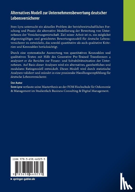 Lyra, Sven - Alternatives Modell zur Unternehmensbewertung deutscher Lebensversicherer