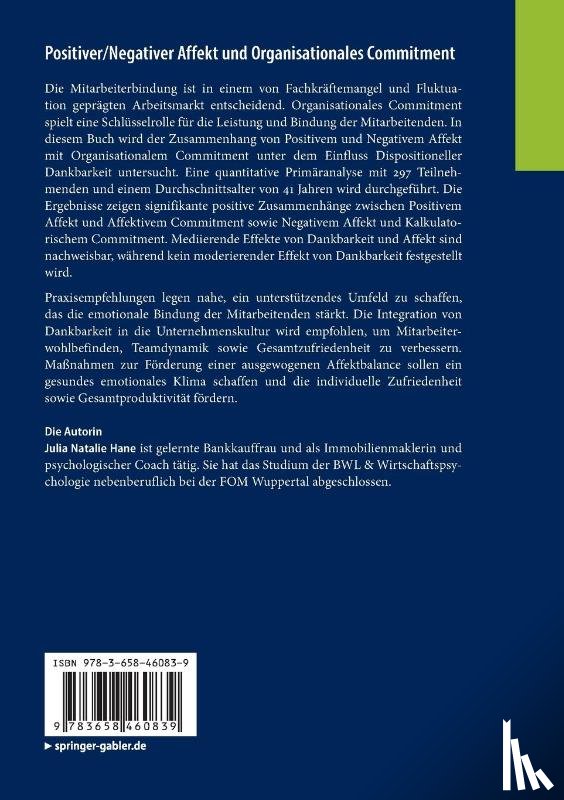 Hane, Julia Natalie - Positiver/Negativer Affekt und Organisationales Commitment