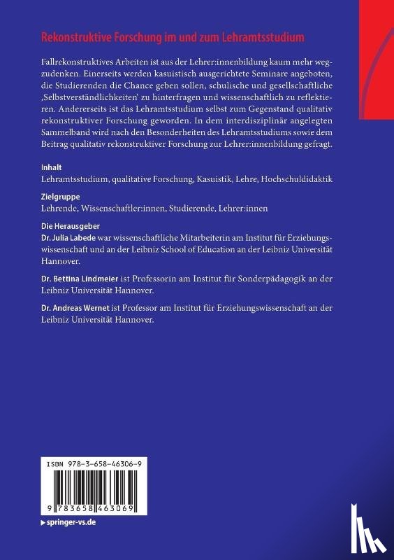  - Rekonstruktive Forschung im und zum Lehramtsstudium