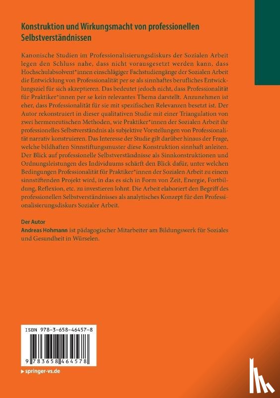Hohmann, Andreas - Konstruktion und Wirkungsmacht von professionellen Selbstverständnissen