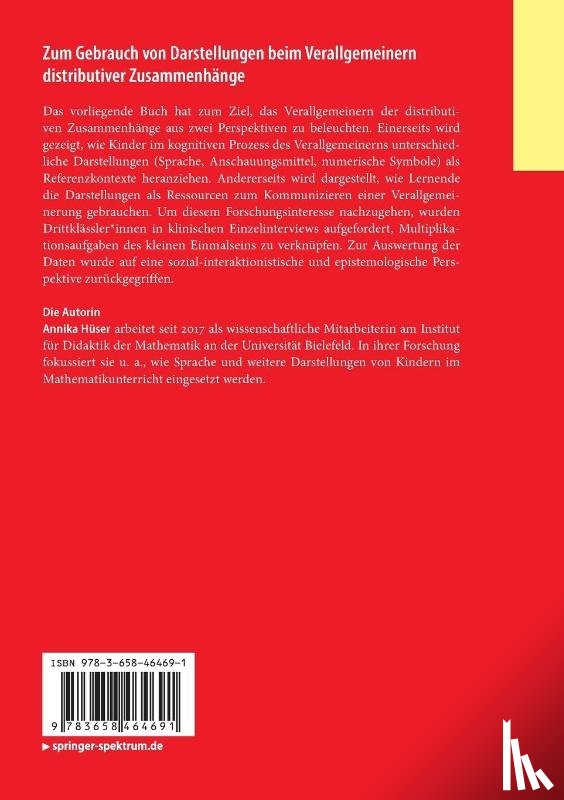 Huser, Annika - Zum Gebrauch von Darstellungen beim Verallgemeinern distributiver Zusammenhange