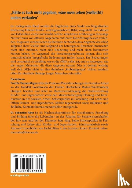 Meyer, Thomas, Rahn, Sebastian - "Hätte es Euch nicht gegeben, wäre mein Leben (vielleicht) anders verlaufen"