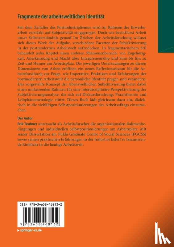 Teubner, Erik - Fragmente der arbeitsweltlichen Identitat