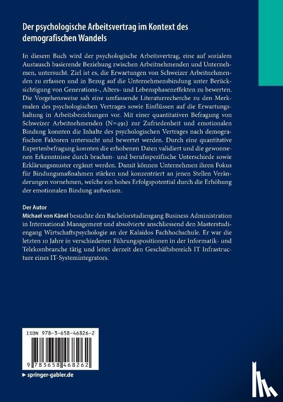 Känel, Michael von - Der psychologische Arbeitsvertrag im Kontext des demografischen Wandels