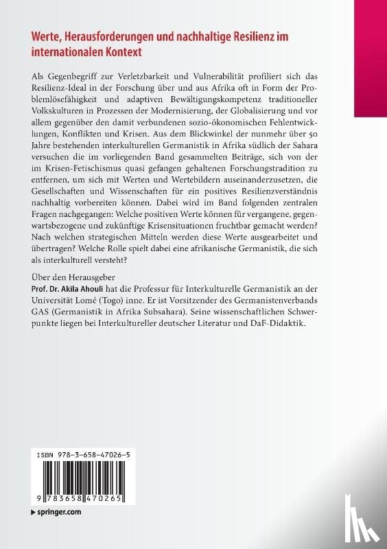  - Werte, Herausforderungen und nachhaltige Resilienz im internationalen Kontext