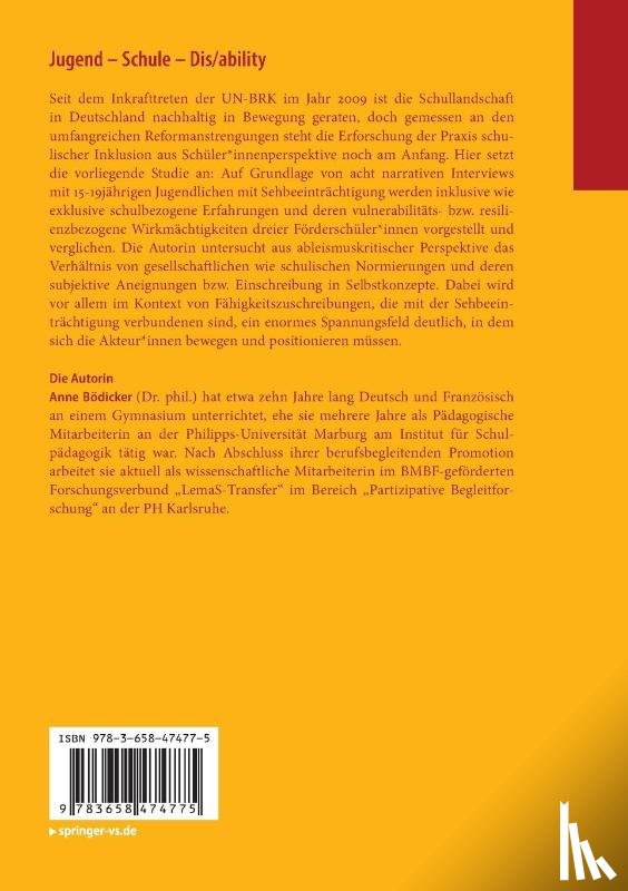 Bodicker, Anne - Jugend - Schule - Dis/ability